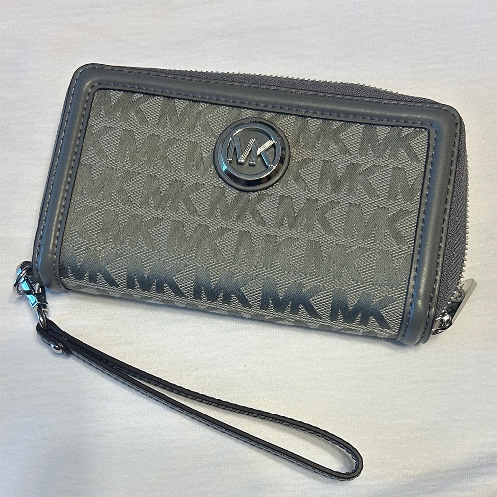 Michael Kors Charcoal Monogram Wristlet